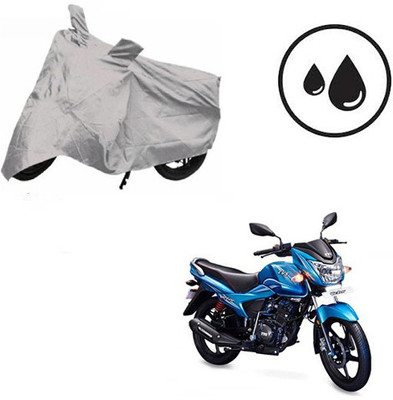 SRENTERPRISES Waterproof Two Wheeler Cover for TVS(Victor New, Silver)
