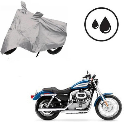 SRENTERPRISES Waterproof Two Wheeler Cover for Harley Davidson(XL 883, Silver)
