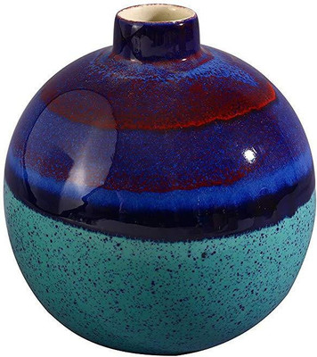 caffeine Handmade Multicolor Ceramic Vase(15 cm, Multicolor)