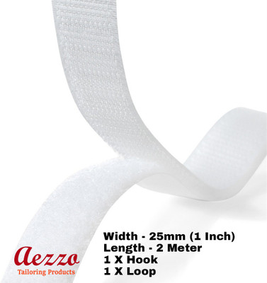 Aezzo White Velcro Hook + Loop Sew-on Fastener tape roll strips 2 Meter Length 1 Inch (25mm) Width. Use in Sofas Backs, Footwear, Pillow Covers, Bags, Purses, Curtains etc. (2Meter White) Sew-on Velcro(White) Aezzo White Velcro Hook + Loop Sew-on Fastener tape roll strips 2 Meter Length 1 Inch (25mm) Width. Use in Sofas Backs, Footwear, Pillow Covers, Bags, Purses, Curtains etc. (2Meter White) Sew-on Velcro(White)