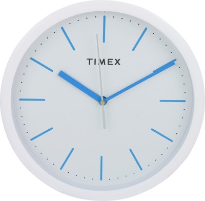 Timex Analog 25.4 cm X 25.4 cm Wall Clock (White, With Glass)