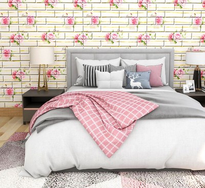 Oren Empower Floral & Botanical Pink Wallpaper(77 cm x 70 cm, Pack of 2)