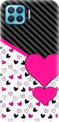 Smutty Back Cover for Oppo F17 Pro, CPH2119 - Pink Heart Print(Multicolor, Hard Case, Pack of: 1)