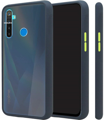 MOBILOVE Back Cover for Realme 5 / 5s / 5i / Narzo 10 | Smoke Translucent Shock Proof Smooth Matte Hard Back Case(Blue, Shock Proof, Pack of: 1)