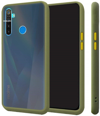 MOBILOVE Back Cover for Realme 5 / 5s / 5i / Narzo 10 | Smoke Translucent Shock Proof Smooth Matte Hard Back Case(Green, Shock Proof, Pack of: 1)