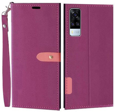 Wynhard Flip Cover for Vivo Y51 2020, Vivo Y51A, Vivo Y31 2021, Vivo Y53s(Pink, Grip Case, Pack of: 1)