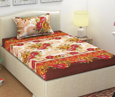 HSR Collection 180 TC Cotton Single Printed Flat Bedsheet(Pack of 1, Multicolor)