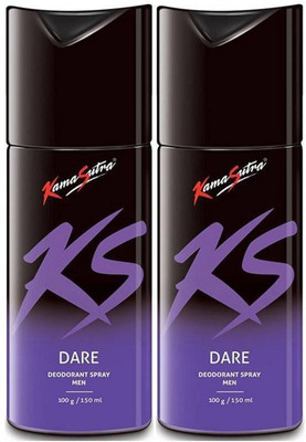 Kamasutra Kama Sutra Dare Deodorant Spray for Men 300 ml (Pack of 2) Body Spray - For Men Deodorant Spray  -  For Men(300 ml, Pack of 2)
