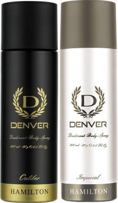 DENVER Caliber and Imperial Combo Deodorant Spray  -  For Men(400 ml, Pack of 2)