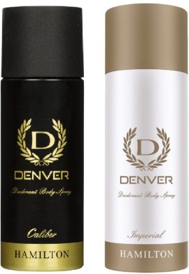 DENVER Caliber & imperial combo set of 2 Deodorant Spray  -  For Men(330 ml, Pack of 2)