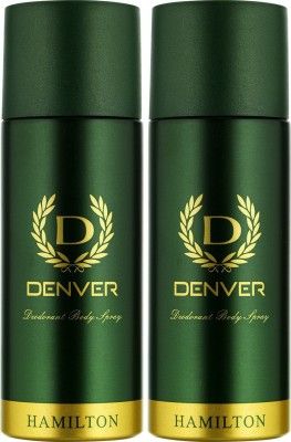 DENVER 2 Hamilton Deodorant Spray  -  For Men(330 ml, Pack of 2)