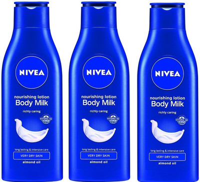 NIVEA Smooth Nourishing Body Milk Lotion (Pack Of 3)(75 ml)