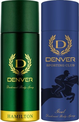 DENVER Hamilton and Goal Combo Deodorant Spray  -  For Men(330 ml, Pack of 2)