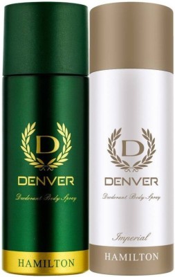 DENVER 1 HAMILTON AND 1 IMPERIAL DEO Deodorant Spray - For Men & Women(330 ml, Pack of 2)