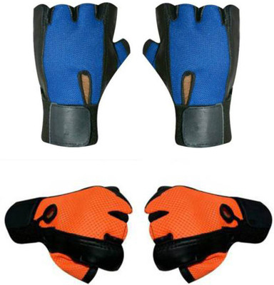 JMO27Deals 102 Combo blue & orange Gym & Fitness Gloves(Blue & Orange)