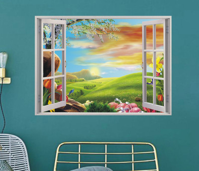 Jagvii 72 cm Magical window, Self Adhesive Sticker(Pack of 1)