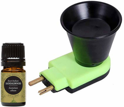 Gleevia Sandalwood Aroma Oil Diffuser Set Vedic Stainless Steel Aroma Oil Diffuser/Kapoor Dani /Incense Burner for Positive Energy and Ambiance with Sandalwood Aroma Oil 10ml(10 ml)