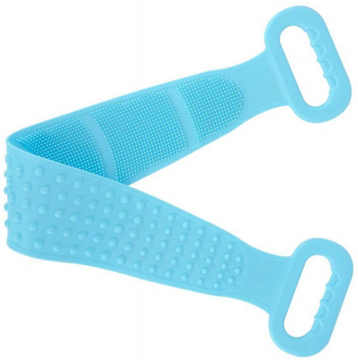 HUKBO Silicone Bath Body Brush, Exfoliating Long Silicone Body Back Scrubber, Strong Rub Back Mud Silica Gel Bath Towel, Silicone Double-Sided Back Scrub-Multicolor