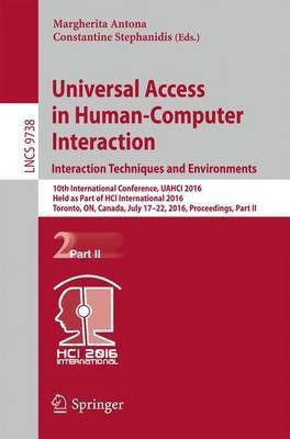 Universal Access in Human-Computer Interaction. Interaction Techniques and Environments(English, Paperback, unknown)
