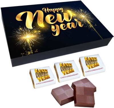 CHOCOINDIANART Happy New Year, 12pcs Delicious Chocolate Gift Box, Truffles(12 Units)