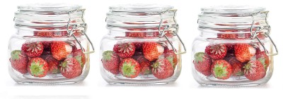 Sv Enterprise Glass Grocery Container  - 500 ml(Pack of 3, Clear)
