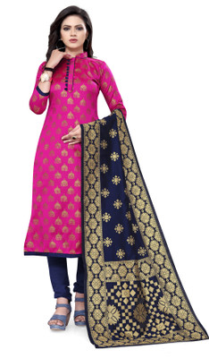 Diva's Choice Cotton Silk Self Design Salwar Suit Material