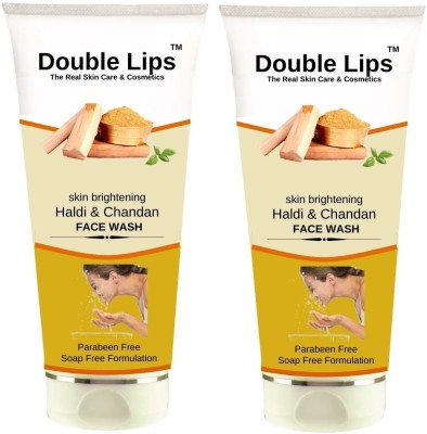 DOUBLE LIPS Face Care Haldi Chandan  (100ml) Pack of 2 Face Wash(200 ml)