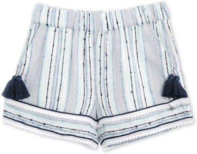 Cherry Crumble by Nitt Hyman Short For Girls Casual Striped Pure Cotton(Multicolor, Pack of 1)