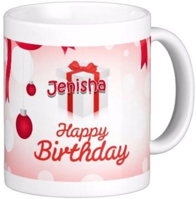 GNS Happy Birthday Jenisha Wish 82 Ceramic Coffee Mug(330 ml)