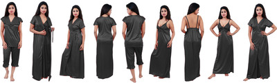 Minha Women Nighty Set(Black)