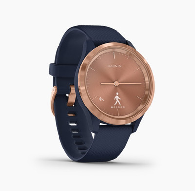 GARMIN VIVOMOVE 3S Navy with Rose Gold Smartwatch(Blue Strap, m)