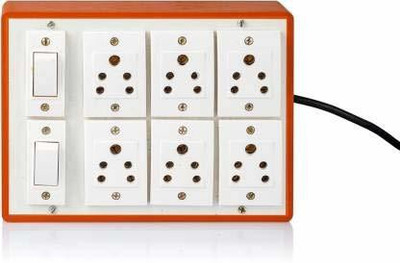 yogi 6+2 Extension Switch Board 6  Socket Extension Boards(Brown, White, 3 m)