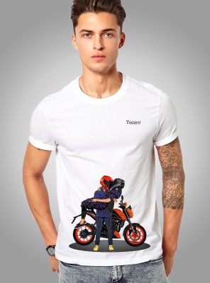 Tocayo Printed Men Round Neck White T-Shirt