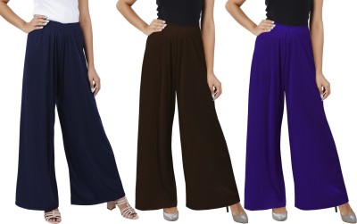 Buy That Trendz Flared Women Blue, Brown, Purple Trousers