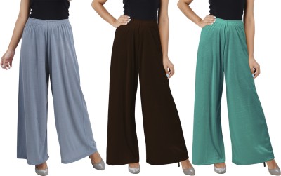 Buy That Trendz Flared Women Grey, Brown, Green Trousers