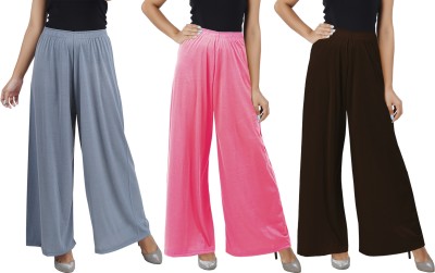 Buy That Trendz Flared Women Grey, Pink, Brown Trousers