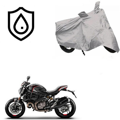 SRENTERPRISES Waterproof Two Wheeler Cover for Ducati(Monster 82, Silver)