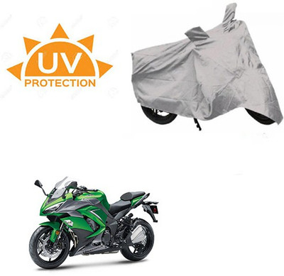 SRENTERPRISES Two Wheeler Cover for Kawasaki(Ninja 1000, Silver)