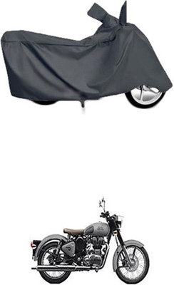 Toy Ville Two Wheeler Cover for Royal Enfield(Grey)