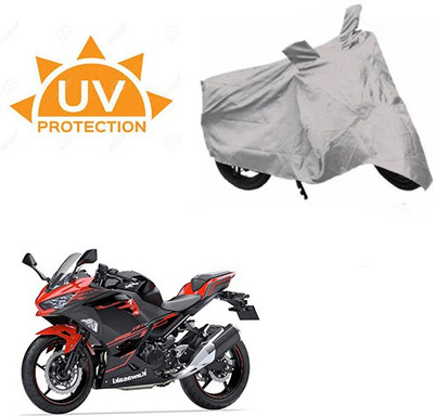 SRENTERPRISES Two Wheeler Cover for Kawasaki(Ninja 250, Silver)