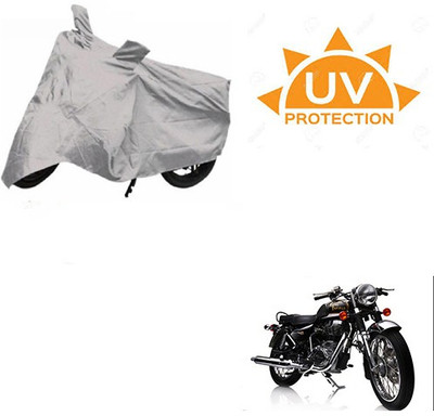 SRENTERPRISES Two Wheeler Cover for Royal Enfield(Electra Delux, Silver)