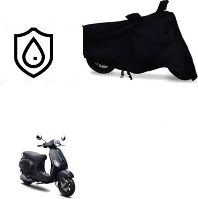 SRENTERPRISES Waterproof Two Wheeler Cover for Piaggio(Vespa LX, Black)