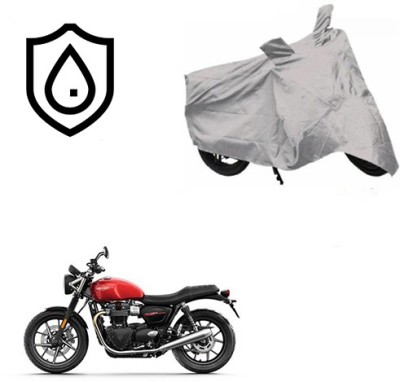 SRENTERPRISES Two Wheeler Cover for Triumph(Twin spark, Silver)