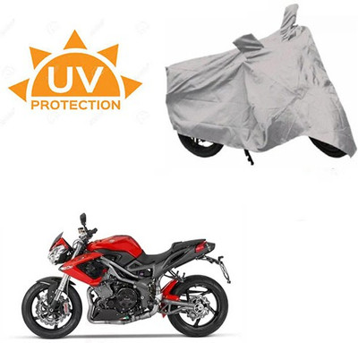 SRENTERPRISES Two Wheeler Cover for DSK Benelli(TNT R, Silver)