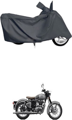 Toy Ville Two Wheeler Cover for Royal Enfield(Grey)
