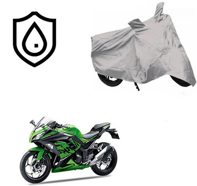 SRENTERPRISES Waterproof Two Wheeler Cover for Kawasaki(Ninja 300, Silver)