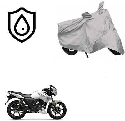 SRENTERPRISES Two Wheeler Cover for TVS(Apache RTR 180, Silver)