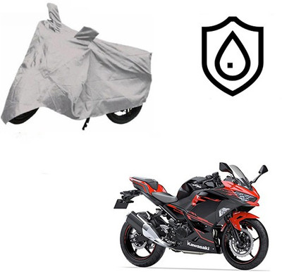SRENTERPRISES Two Wheeler Cover for Kawasaki(Ninja 250, Silver)