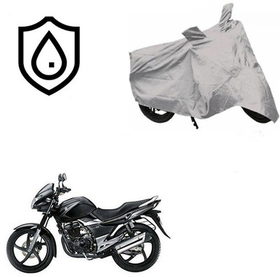SRENTERPRISES Two Wheeler Cover for Suzuki(GS, Silver)