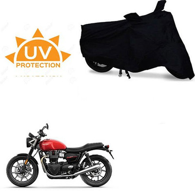 SRENTERPRISES Two Wheeler Cover for Triumph(Twin spark, Black)